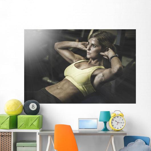 Young Fit Woman Exercising Wall Decal