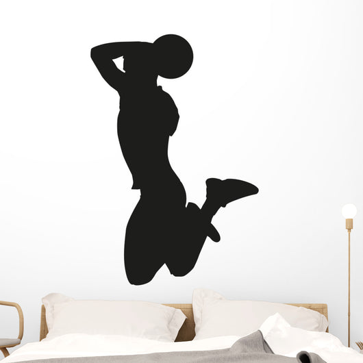Basketball Player Dunk Silhouette Wall Decal