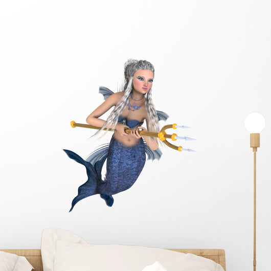 Blue Mermaid Wall Decal