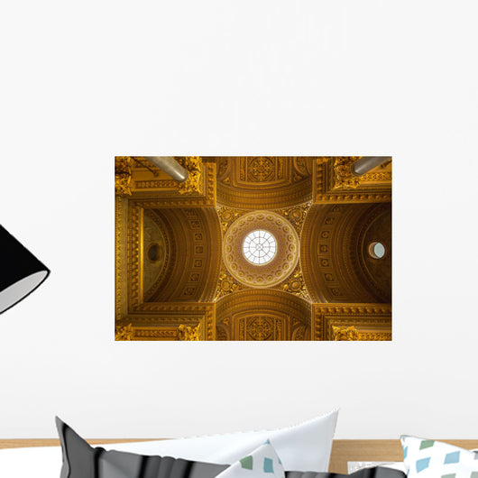 A luxury ceiling decoration in Versailles palace in Paris, Franc Wall Decal