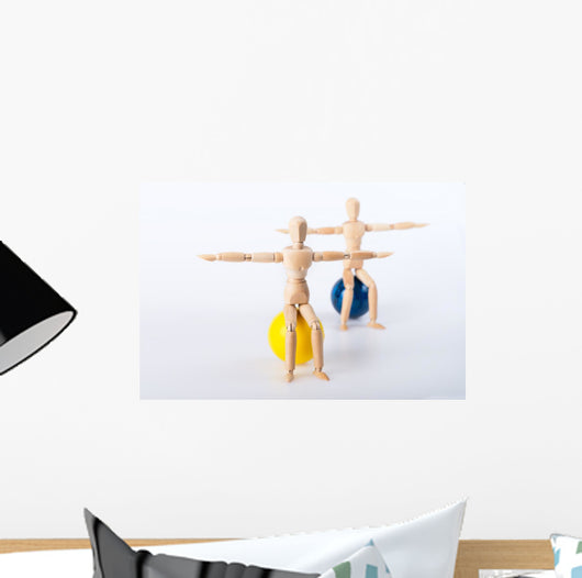 Balanced Wooden Men Wall Decal