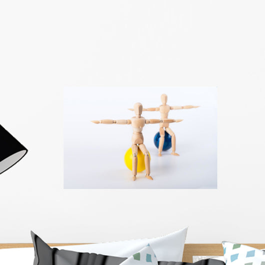 Balanced Wooden Men Wall Decal