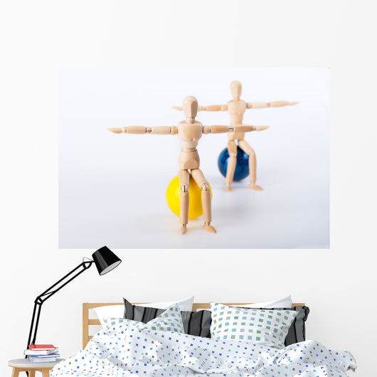 Balanced Wooden Men Wall Decal
