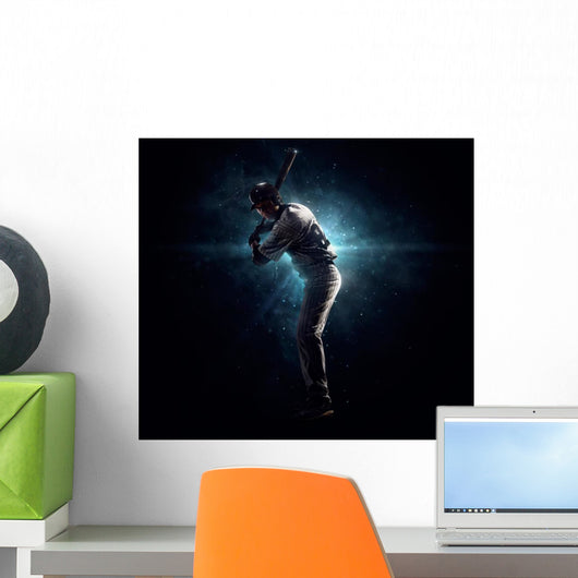 Professional baseball player in the spotlight Wall Decal