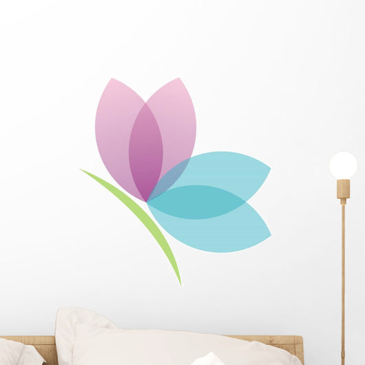 Lotus Flower Butterfly Wall Decal
