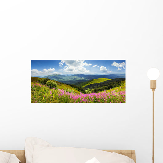 wild flowers on the mountain top Wall Decal