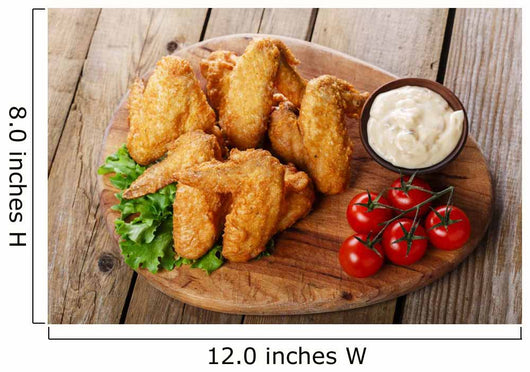 Fried chicken wings with sauce and tomatoes Wall Decal