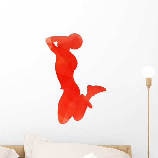 Orange Abstract Basketball Player Wall Decal