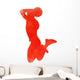 Orange Abstract Basketball Player Wall Decal