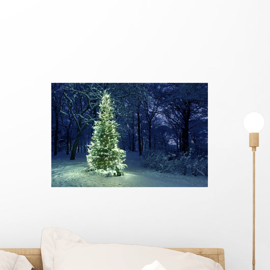 Christmas Tree in Snow Wall Decal