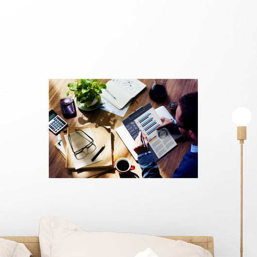 Businessman Working Balance Financial Planning Concept Wall Decal