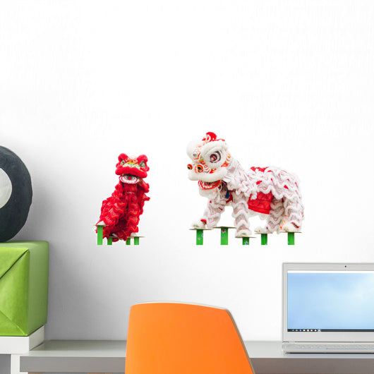 Chinese lion costume dance during Chinese New Year celebration Wall Decal
