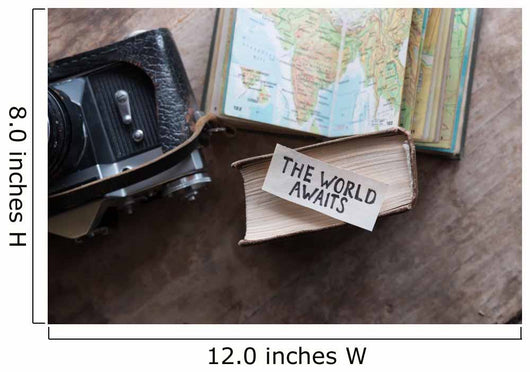 Text World Awaits Travel Wall Decal