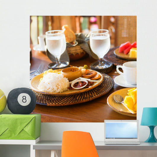 Traditional Philippino breakfast with garlic rice Wall Decal