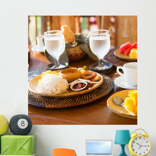 Traditional Philippino breakfast with garlic rice Wall Decal