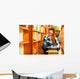 Woman student in college library Wall Decal