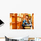 Woman student in college library Wall Decal