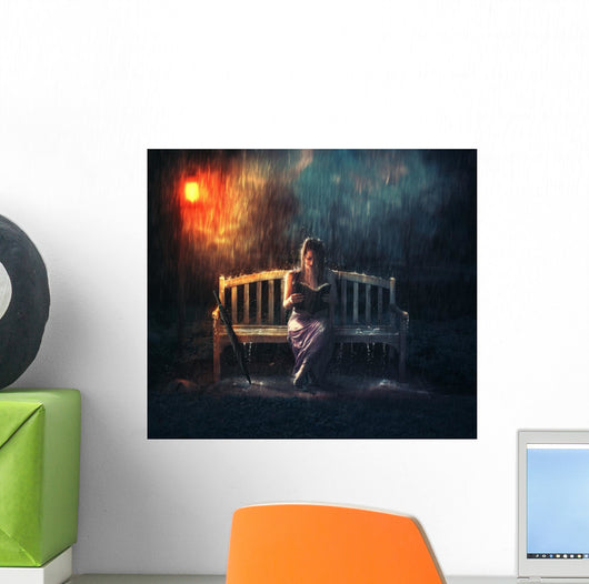Bible reading during storm. Wall Decal