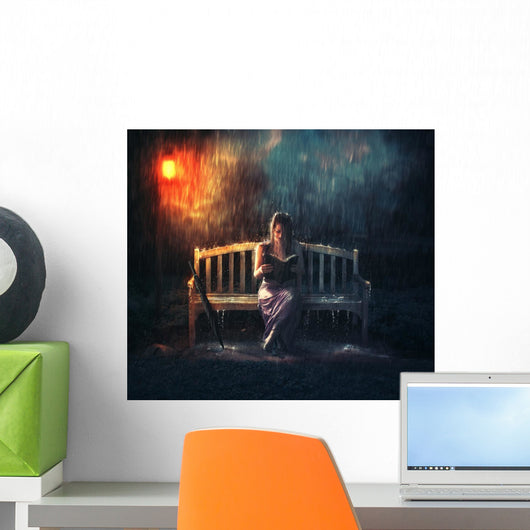 Bible reading during storm. Wall Decal