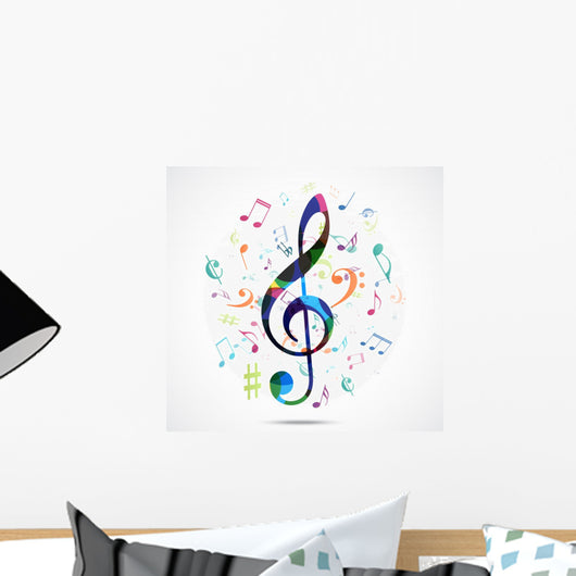 Colorful music notes Wall Decal