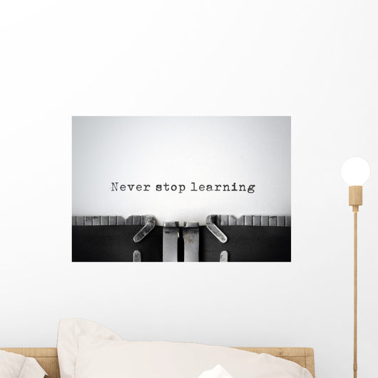 Knowledge. Inspirational quote typed on an old typewriter. Wall Decal