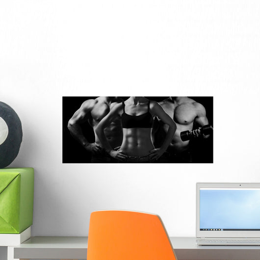 Bodybuilding. Man and woman Wall Decal