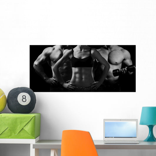 Bodybuilding. Man and  woman Wall Decal
