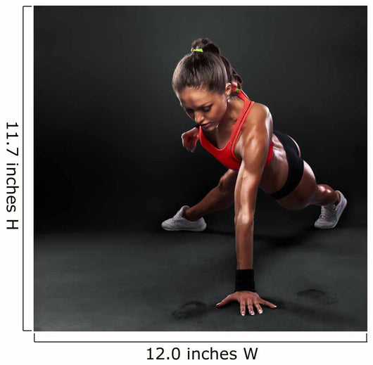 Young Woman Doing Push-Ups Wall Decal