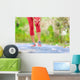 Knee Injury - sports running knee injuries on woman Wall Decal