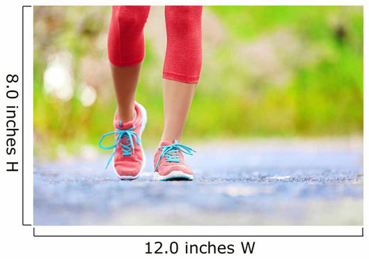 Jogging woman with athletic legs and running shoes Wall Decal
