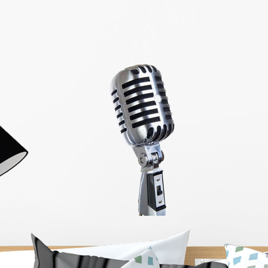 vintage microphone music Wall Decal