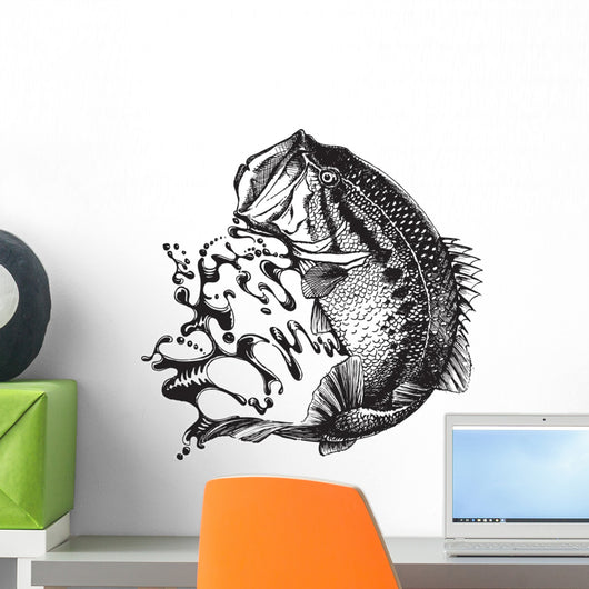 Jumping Bass Wall Decal