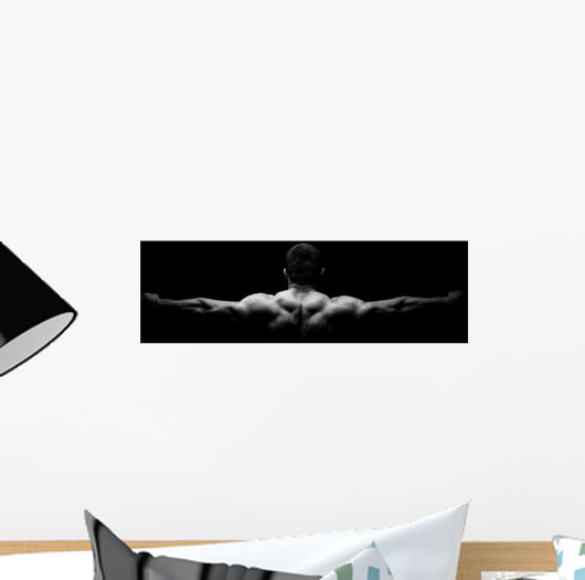 Rear view of healthy muscular young man Wall Decal
