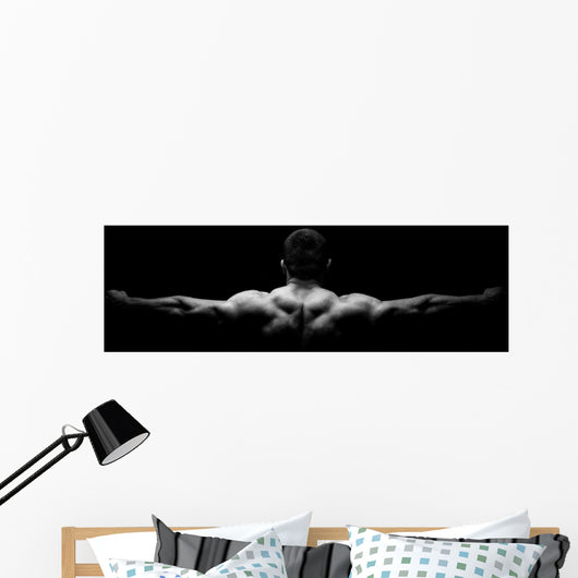 Rear view of healthy muscular young man Wall Decal