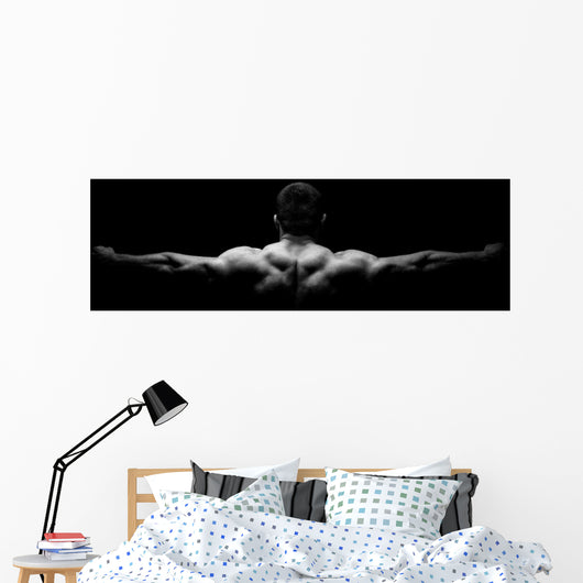 Rear view of healthy muscular young man Wall Decal
