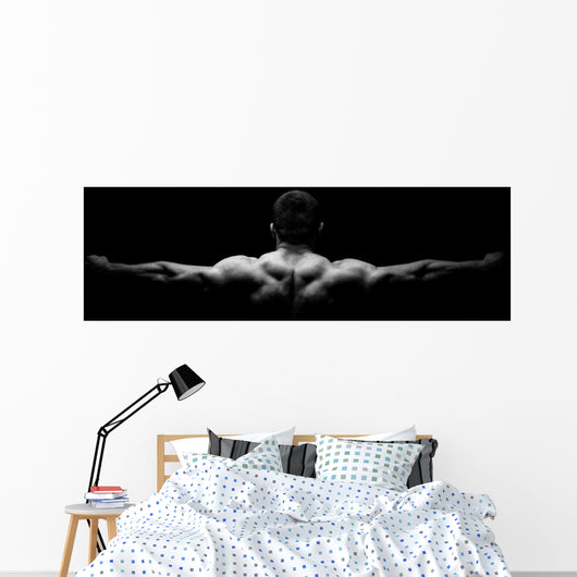Rear view of healthy muscular young man Wall Decal
