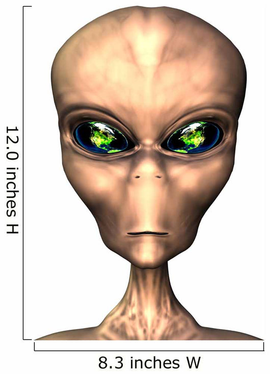 silver alien Wall Decal