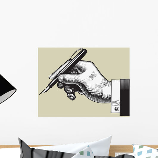 Hand with a pen Wall Decal