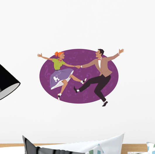 Couple dancing 1950s style rock and roll Wall Decal
