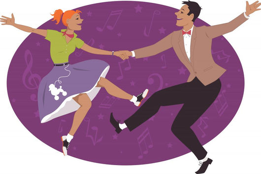 Couple dancing 1950s style rock and roll Wall Decal