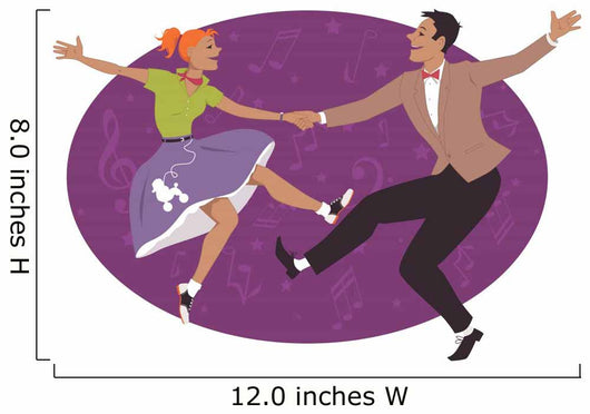 Couple dancing 1950s style rock and roll Wall Decal