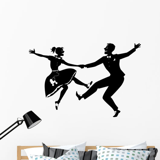 Rock and roll dancing silhouette Wall Decal