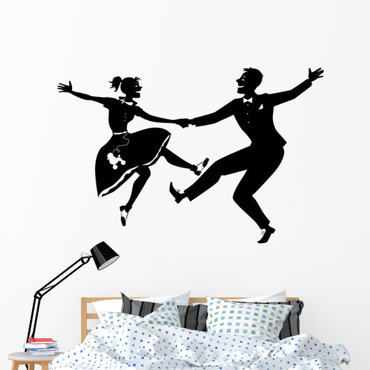 Rock and roll dancing silhouette Wall Decal