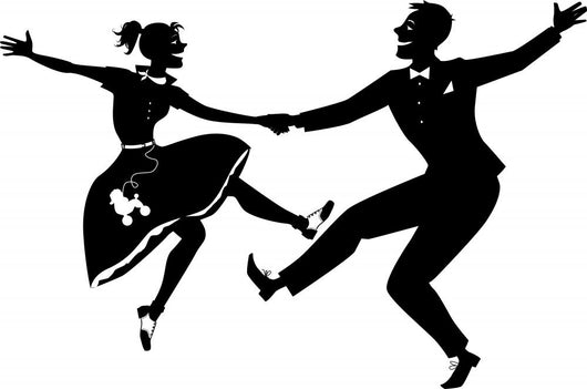 Rock and roll dancing silhouette Wall Decal