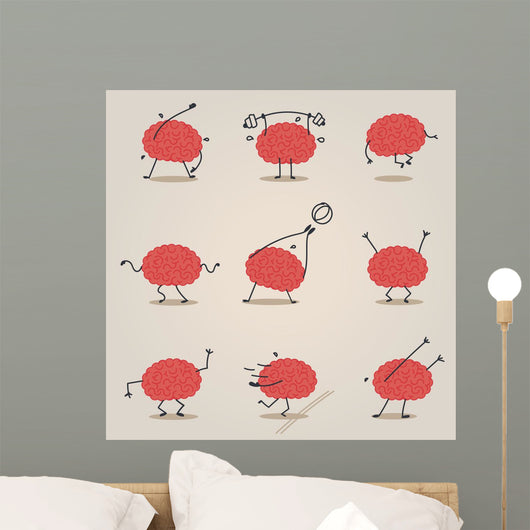 Brain character Wall Decal