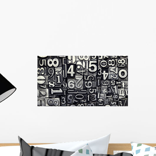 old metal numbers Wall Decal