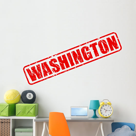 WASHINGTON red stamp text Wall Decal