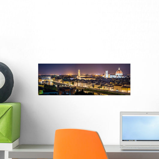 Florenz Panorama Nachtaufnahme Wall Decal