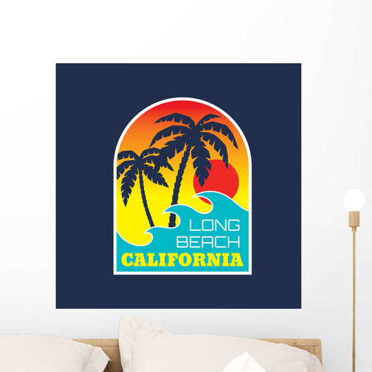 California Santa Monica beach - vector illustration concept Wall Decal