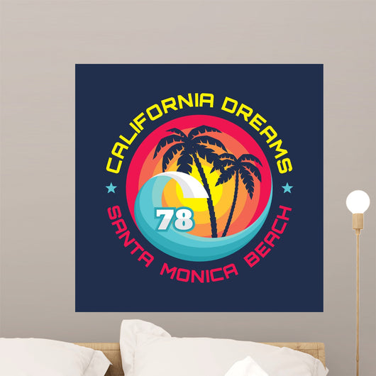 California Santa Monica beach - vector illustration concept Wall Decal